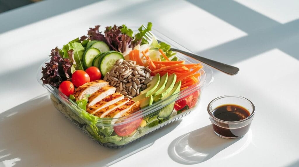 salads are always a healthy alternative in a restaurant.​ pre made salads at whole foods