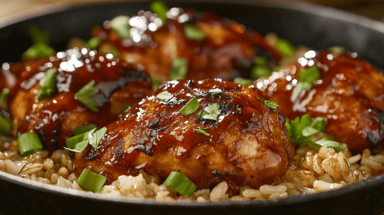 one pan bold honey bbq chicken rice
