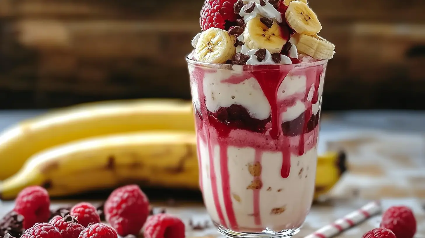 healthy Banana Split Milkshake