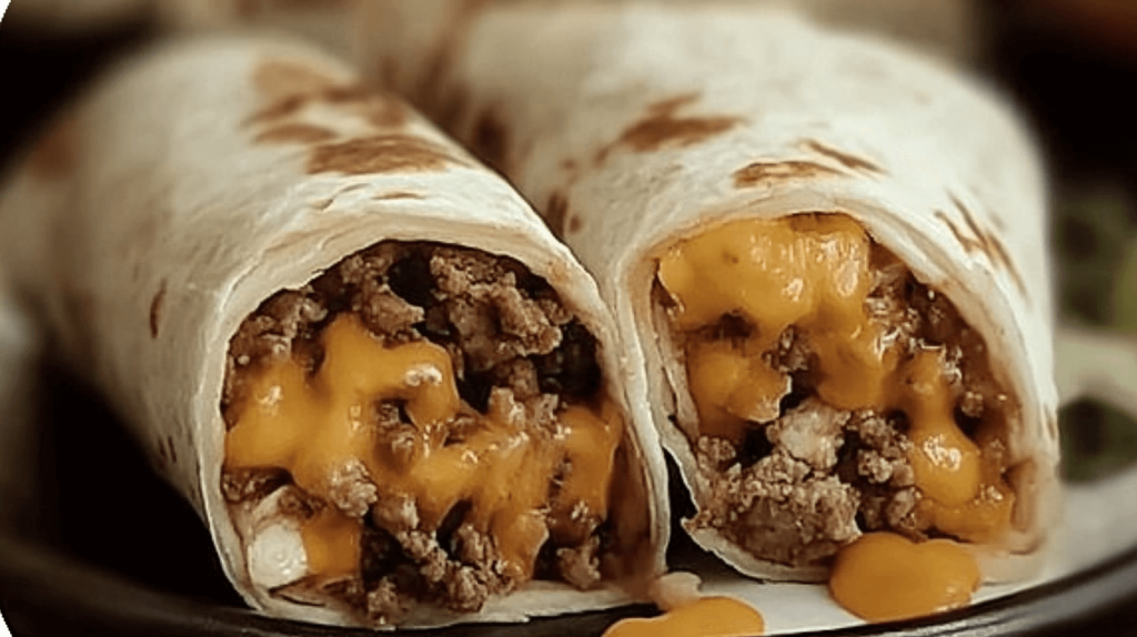 healthy Cheesy Beefy Burritos
