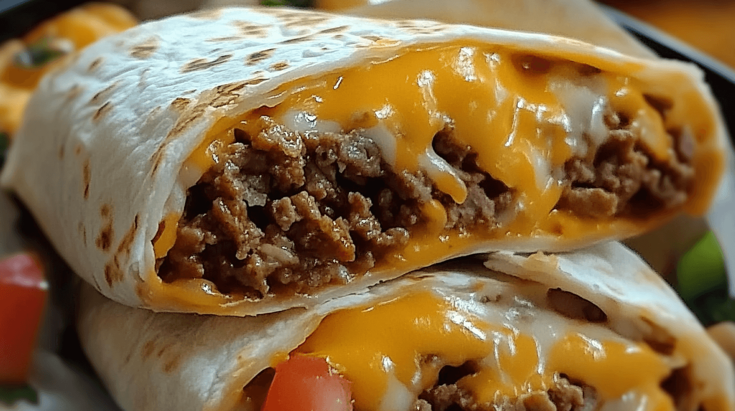 healthy Cheesy Beefy Burritos