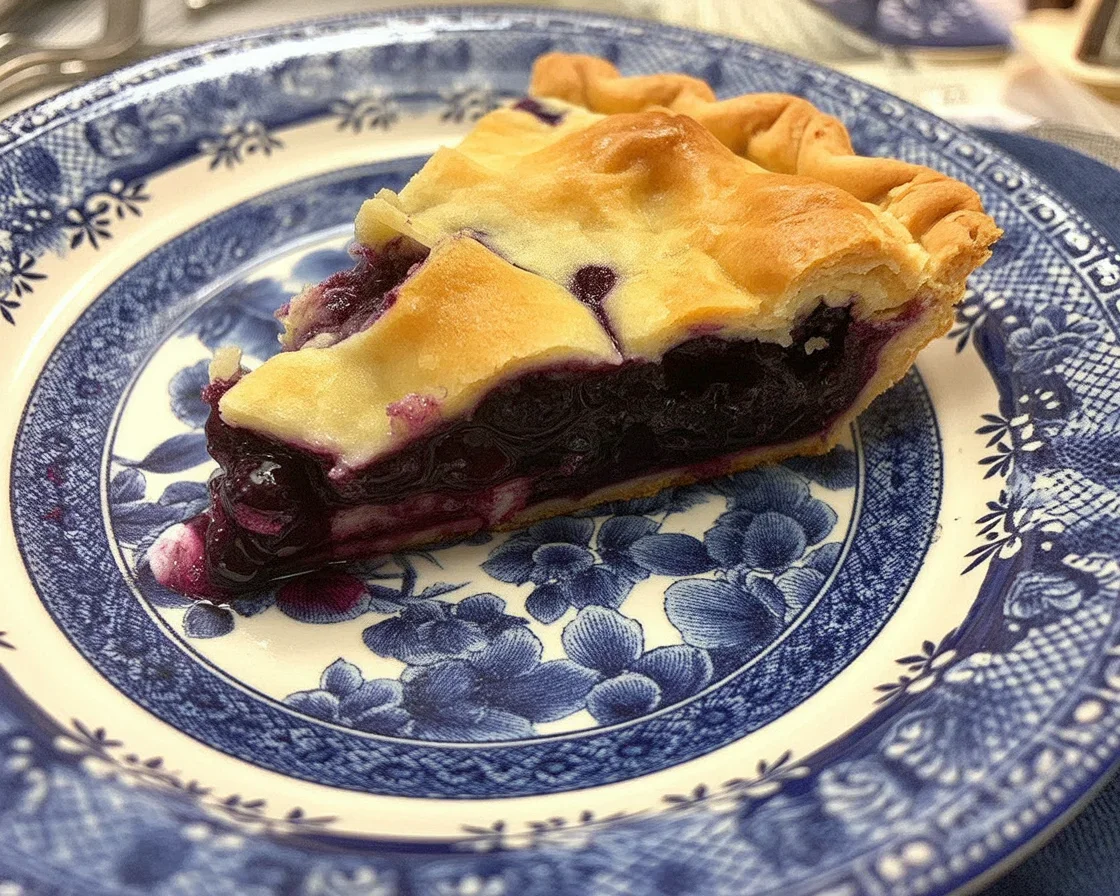 Delicious homemade Country Blueberry Pie with fresh blueberries and flaky crust