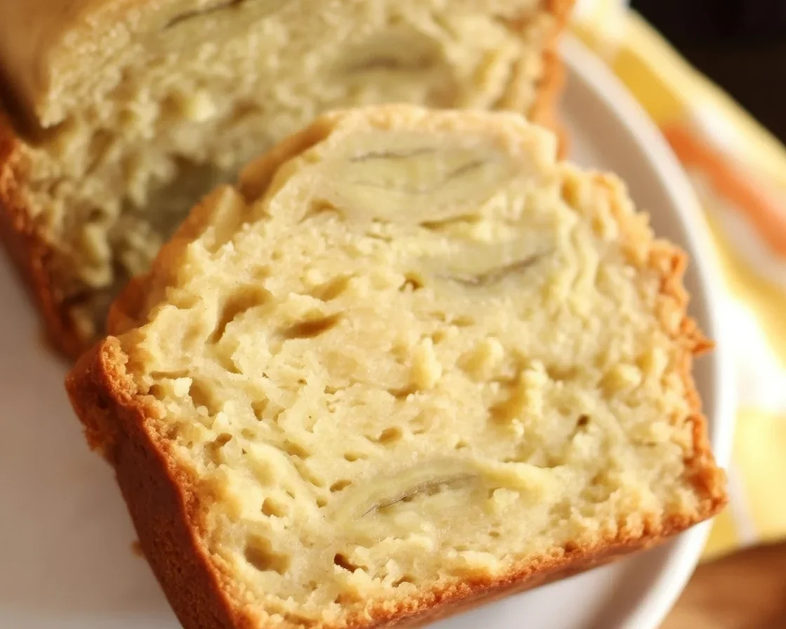 Delicious Cream Cheese Banana Bread loaf with a creamy cheesecake filling.