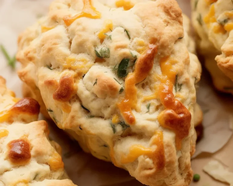 Savory Ham and Cheese Scones with flaky texture and gooey interior