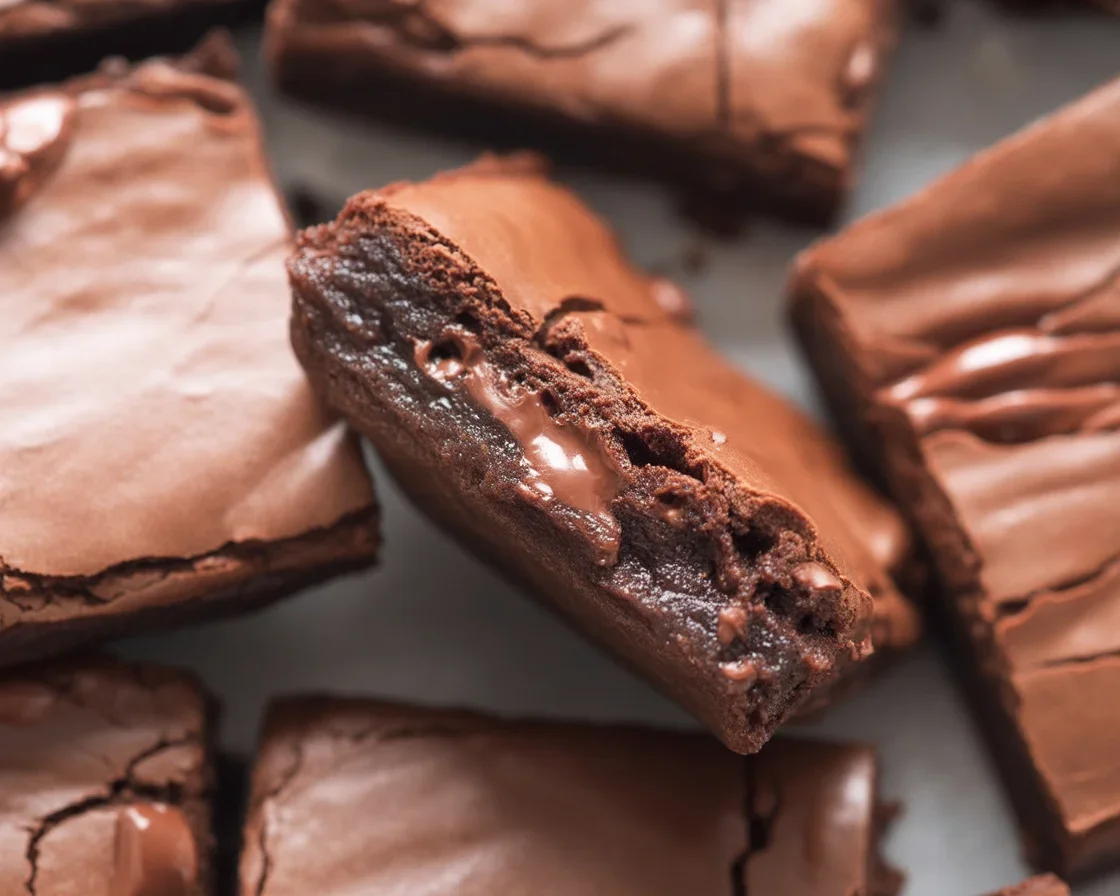 Delicious fudgy Almond Flour Chocolate Brownies topped with chocolate chips
