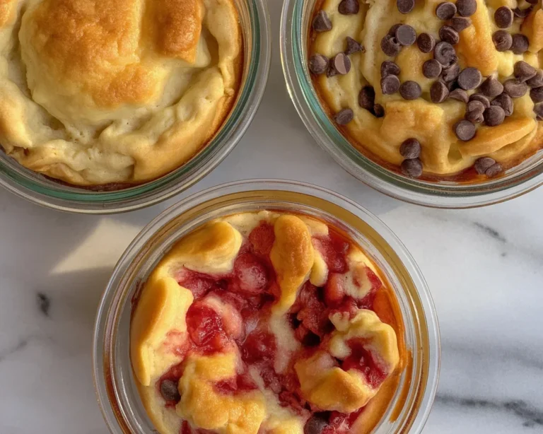 Delicious Baked Protein Pancake Bowls made for meal prep with high protein content.