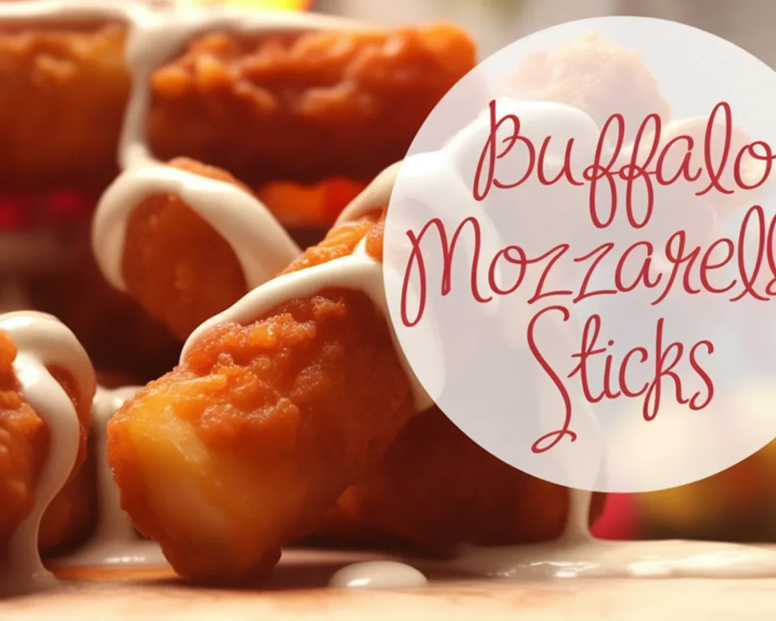 Delicious Buffalo Mozzarella Sticks served with dipping sauce