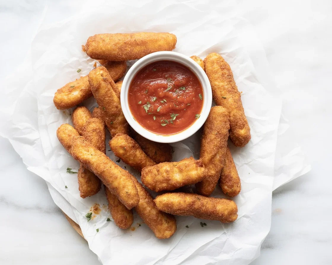 Delicious homemade Cajun Mozzarella Sticks ready for frying.