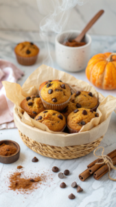 Mini Pumpkin Chocolate Chip Muffins