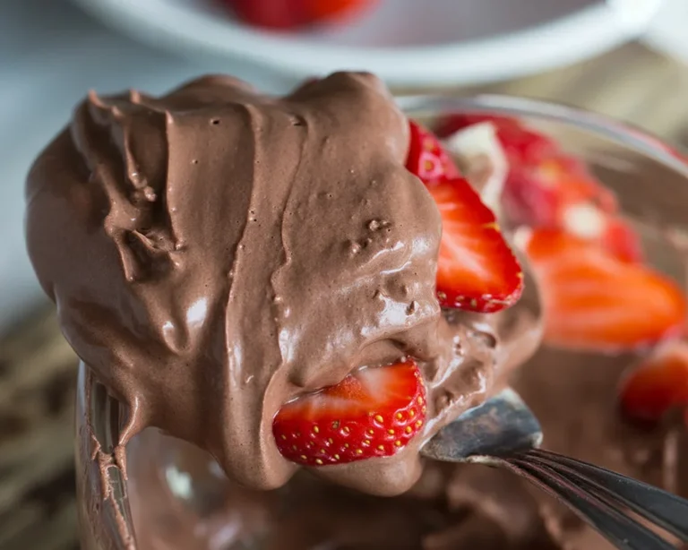 High Protein Chocolate Chia Seed Pudding with creamy chocolate texture