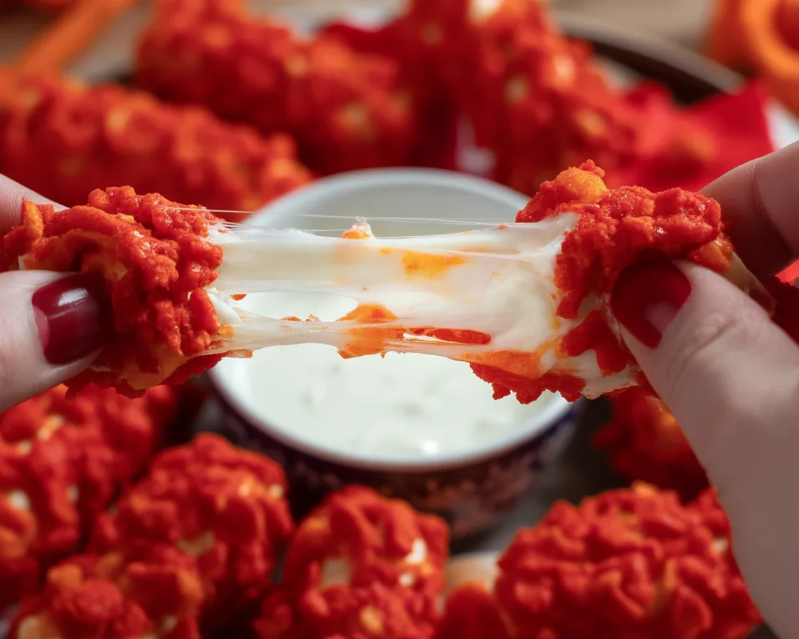 Plate of crispy Hot Cheese Sticks with ranch dressing
