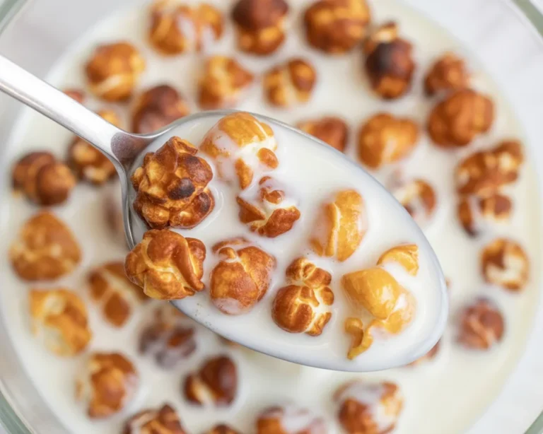 Mini croissant cereal made from puff pastry baked until golden brown.