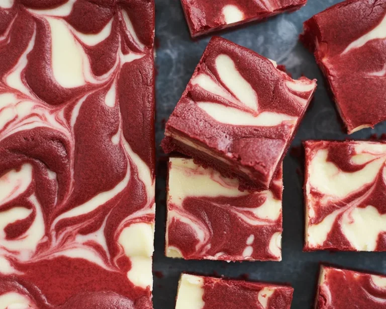Rich Red Velvet Cream Cheese Brownies with a luxurious swirl of cream cheese filling