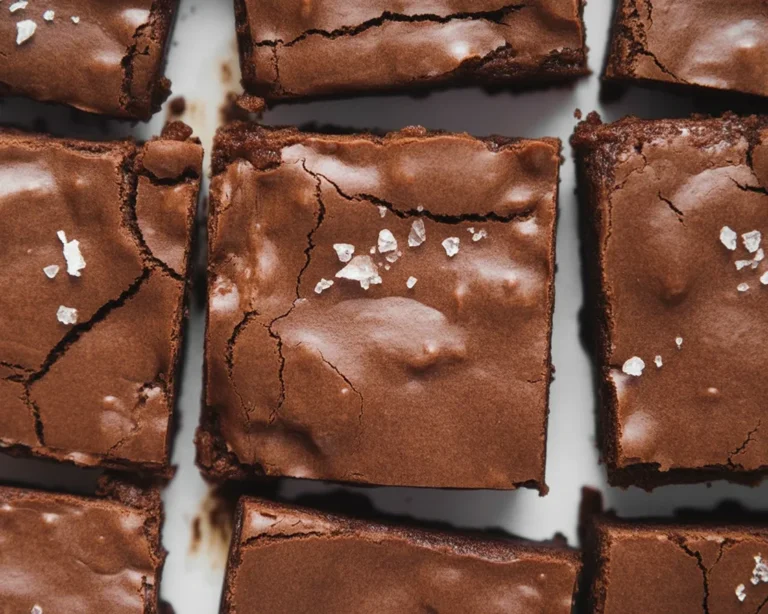 Delicious brown butter brownies with a fudgy texture and glossy crinkly tops.