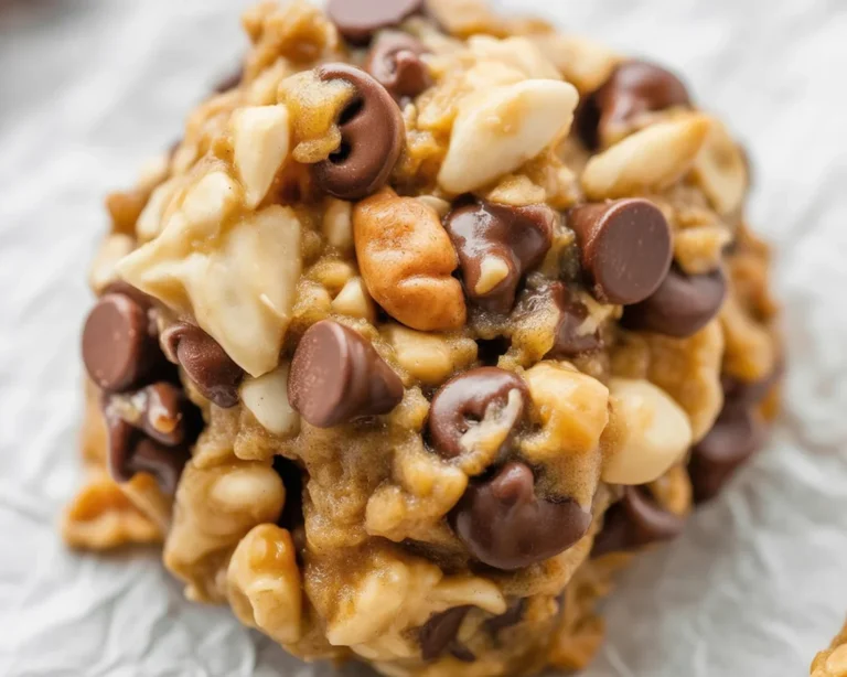 Delicious Easy Keto Magic Cookies with chocolate chips and nuts on a plate
