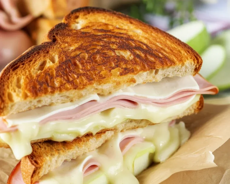 Harvest Apple & Brie Grilled Cheese with Honey-Thyme Drizzle sandwich