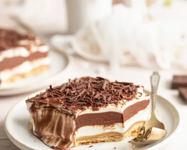 Delicious Sugar Free Sex in a Pan dessert layered with chocolate and vanilla pudding