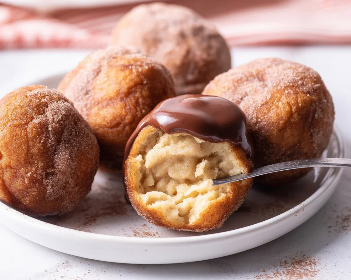 Delicious tofu donut balls, crispy on the outside and moist inside, showcasing a vegan treat.