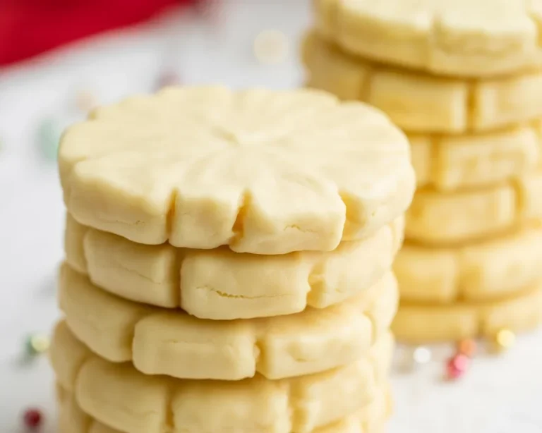 Delicious vegan shortbread cookies made with flour, vegan butter, and sugar.