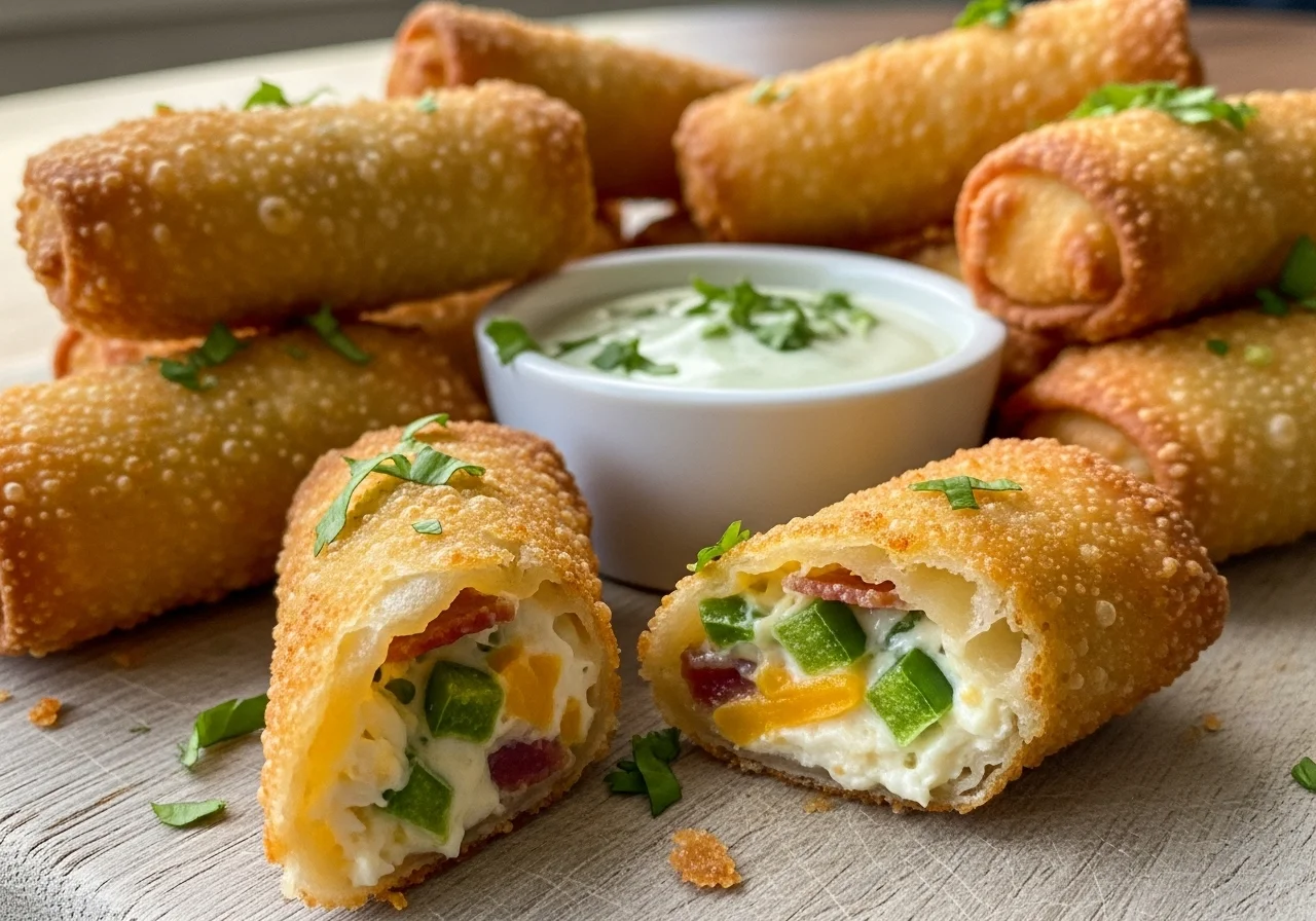Tasty Finger Food Mini Jalapeno Popper Egg Rolls