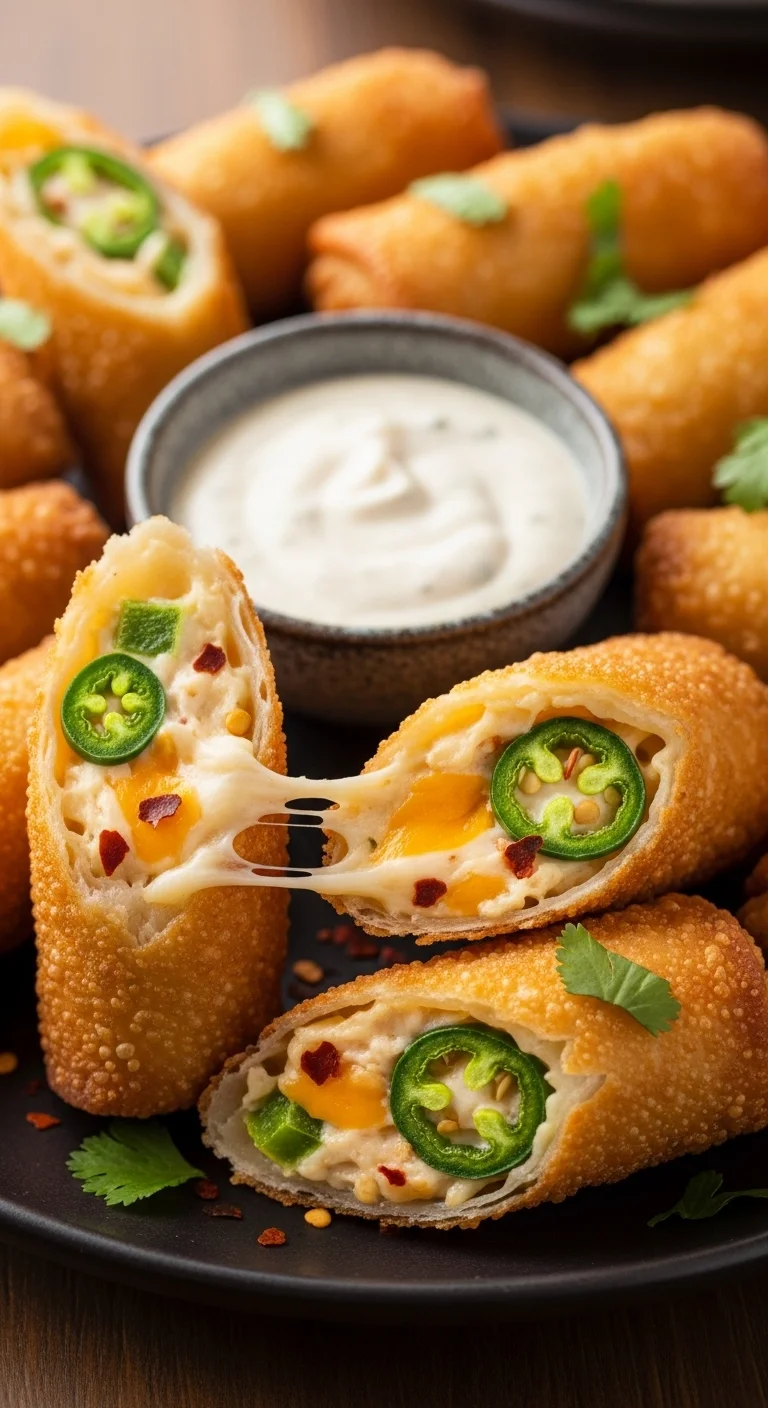 Tasty Finger Food Mini Jalapeno Popper Egg Rolls: 7 Amazing & Irresistible Recipes for Any Gathering - Image 1