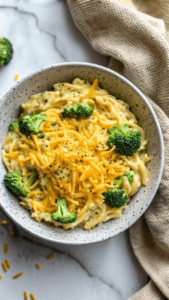 Creamy Broccoli Cheddar Orzo