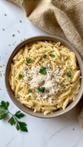 Creamy Garlic Parmesan Orzo