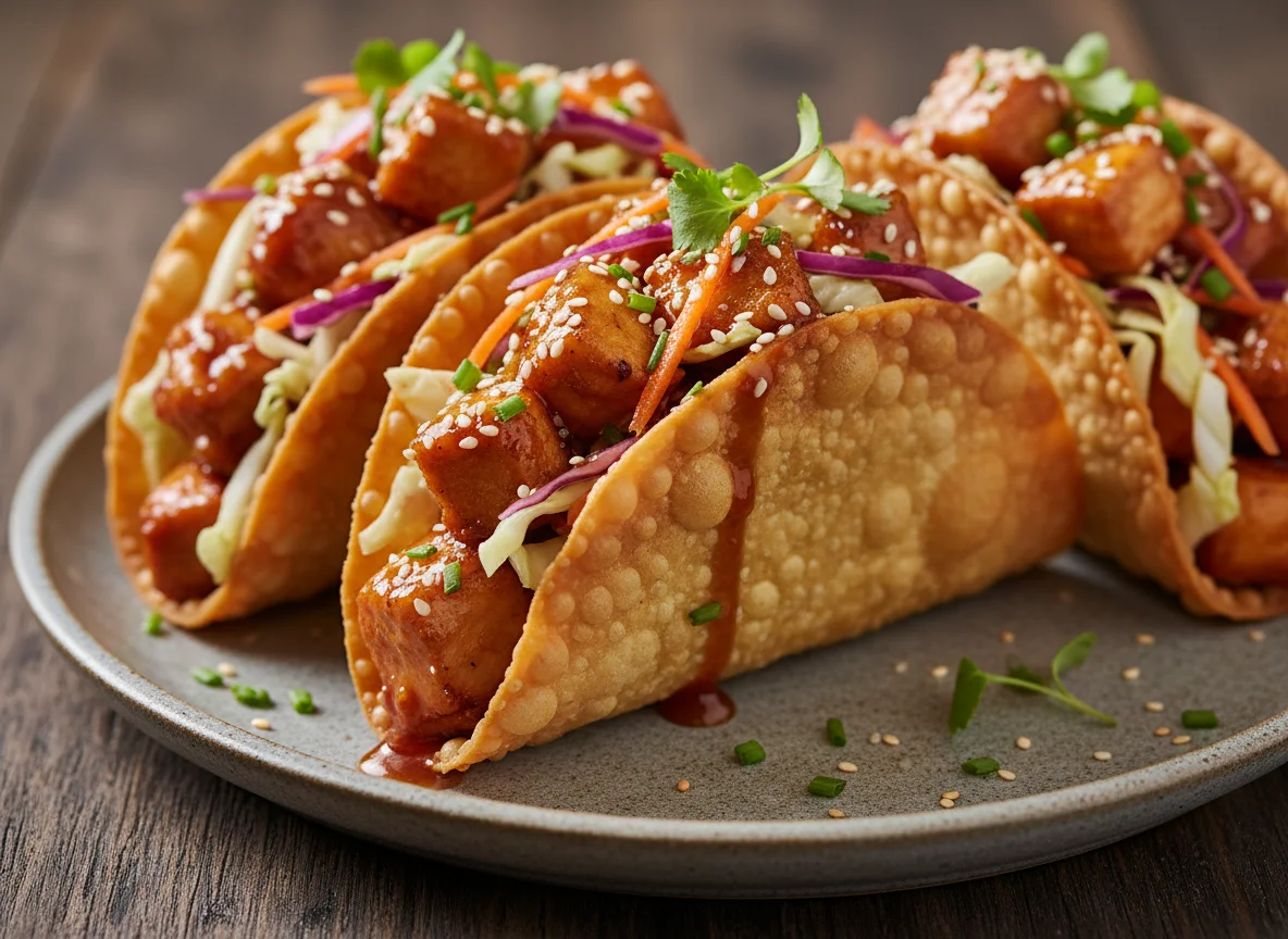 Crispy Chicken Wonton Tacos