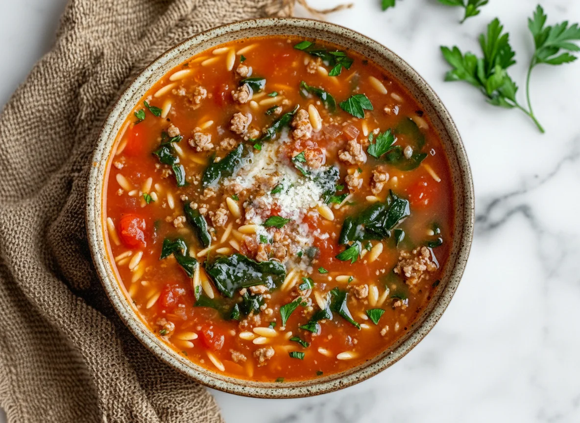 Italian Sausage Orzo Soup