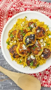 Greek Chicken Meatballs With Lemon Orzo