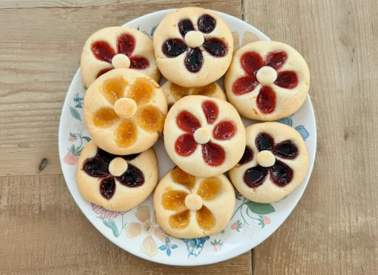 Flower Jam Thumbprint Cookies