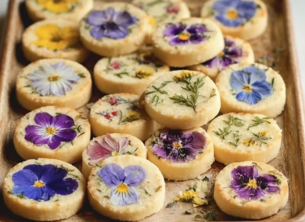 Flower-Pressed Shortbread Cookies