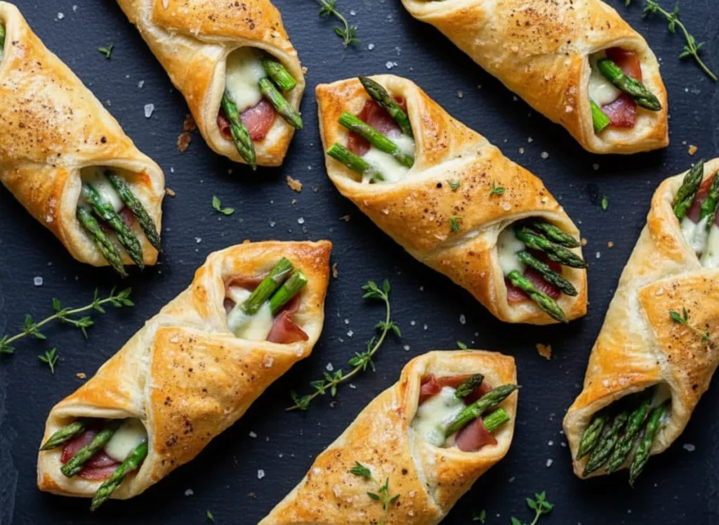 Prosciutto Asparagus Puff Pastry Bundles