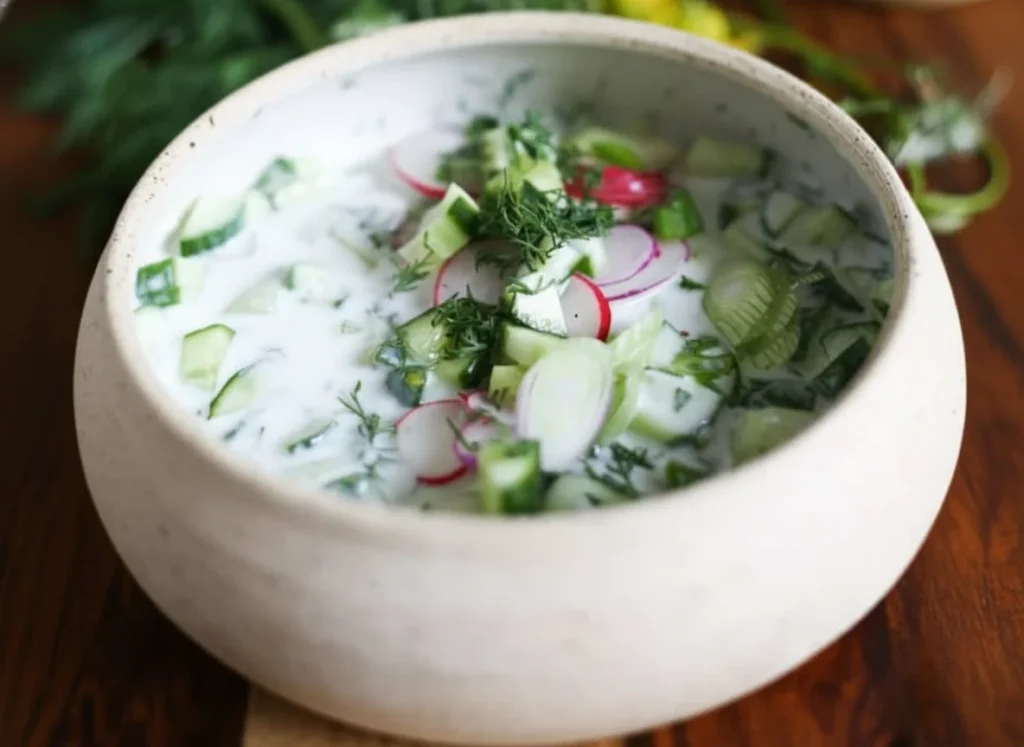cold cucumber kefir soup