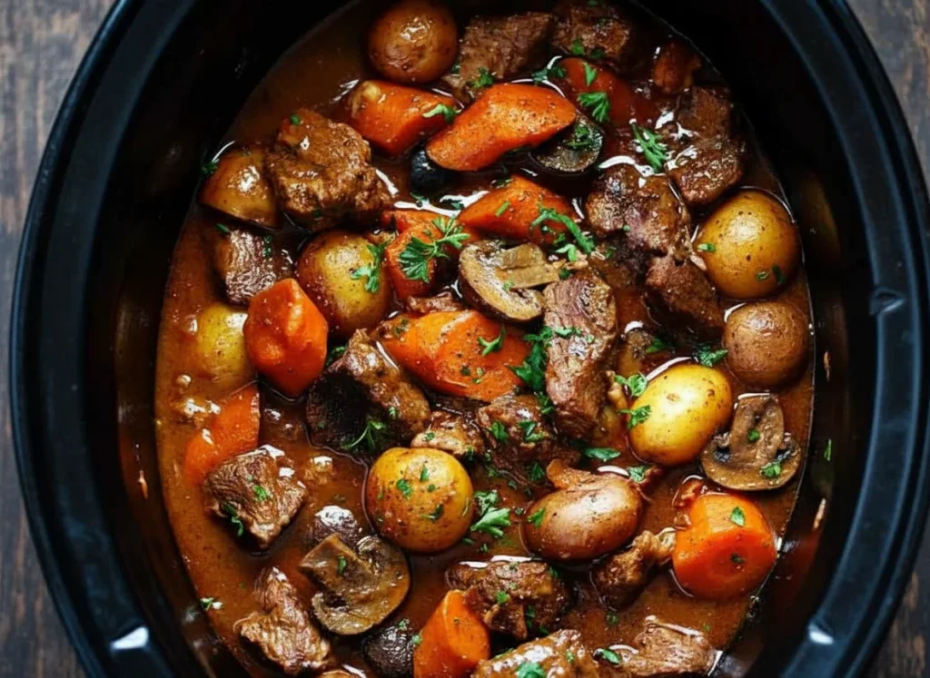 slow cooker beef bourguignon